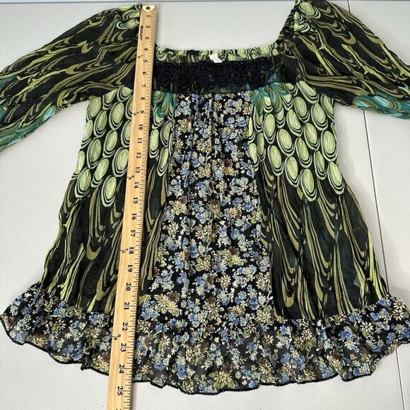 Y2K Xhilaration Babydoll Top Size M Floral - Picture 9 of 11